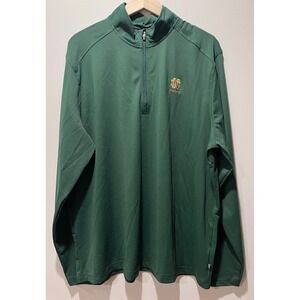 Men's Cutter & Buck Green Notre Dame Fighting Irish Alumni Quarter-Zip‎ Pullover